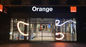 Transparente LED-Anzeige, die für Licht Orangen-Frankreichs 85% hinaufklettert, laufen klare Farbe durch